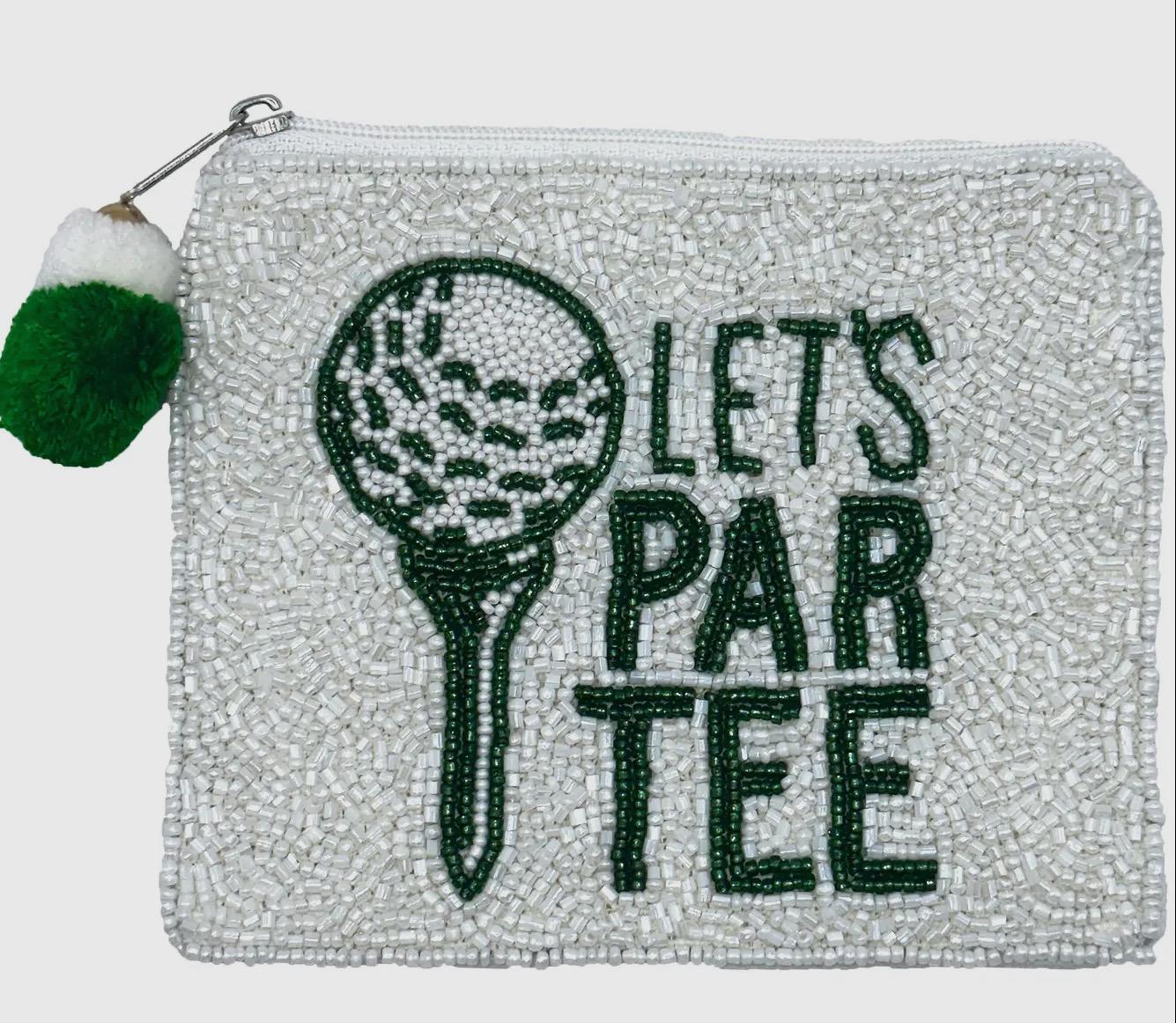Golf Themed “Let’s Partee” Beaded Coin Purse