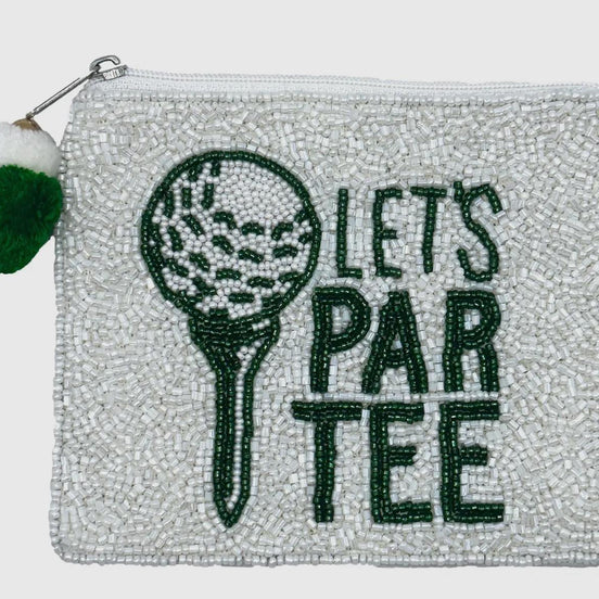 Golf Themed “Let’s Partee” Beaded Coin Purse