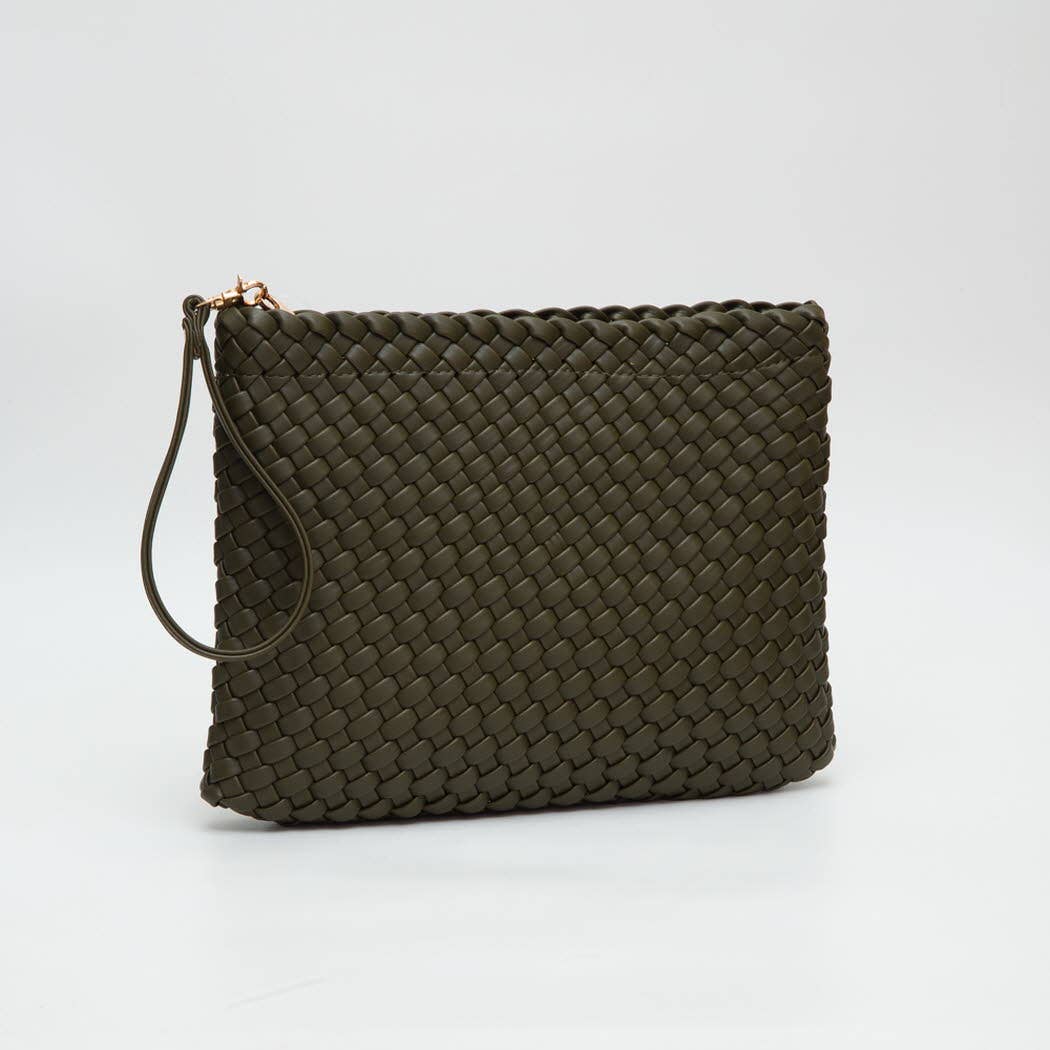 Hand-woven braided Clutch Zip Wristlet Bag