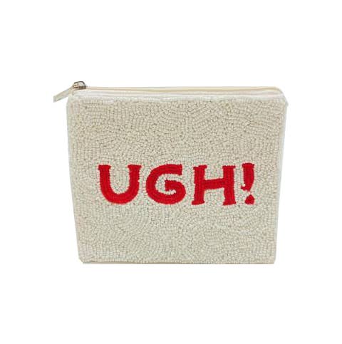 "UGH" BEADED POUCH
