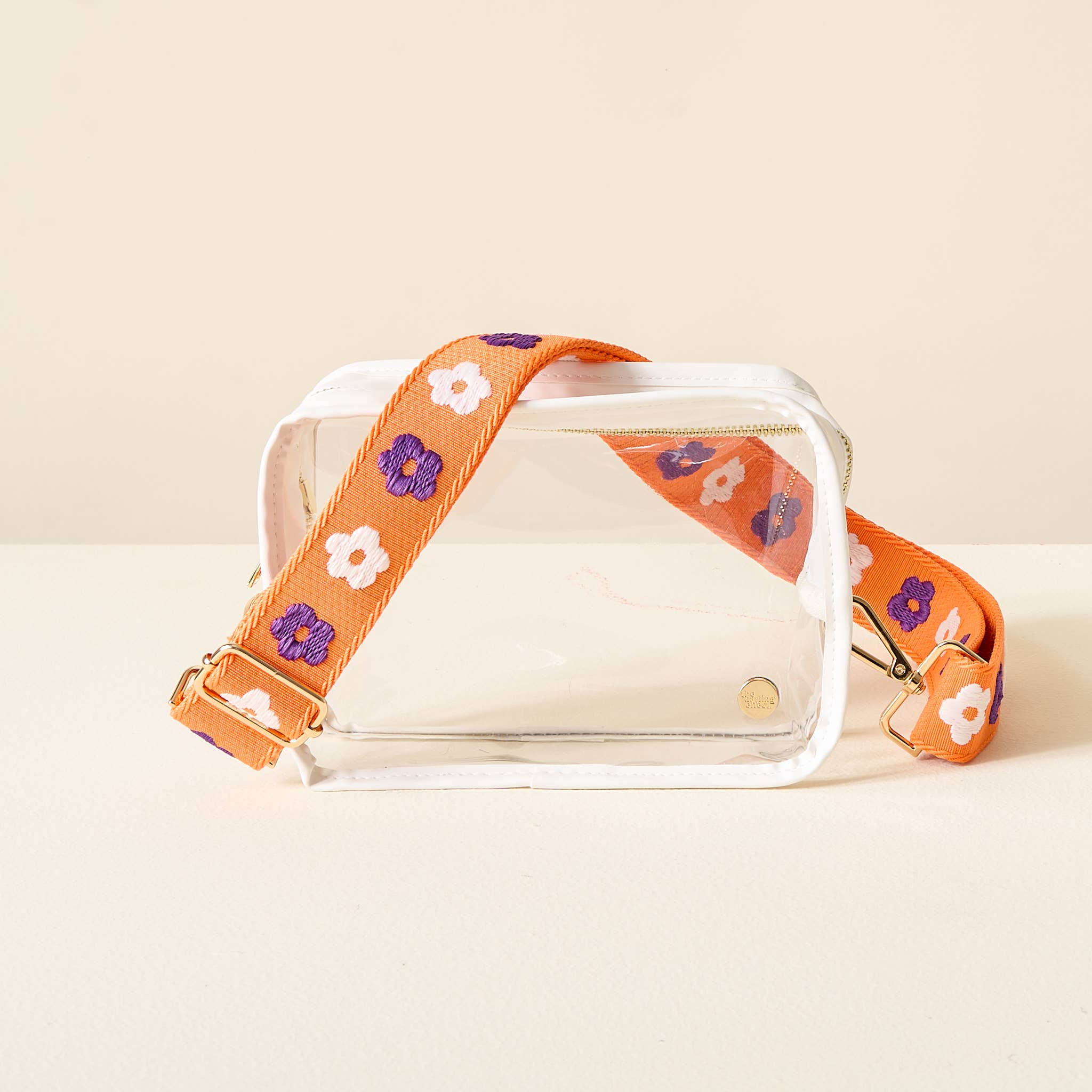 Clear Crossbody Bag - Orange Purple
