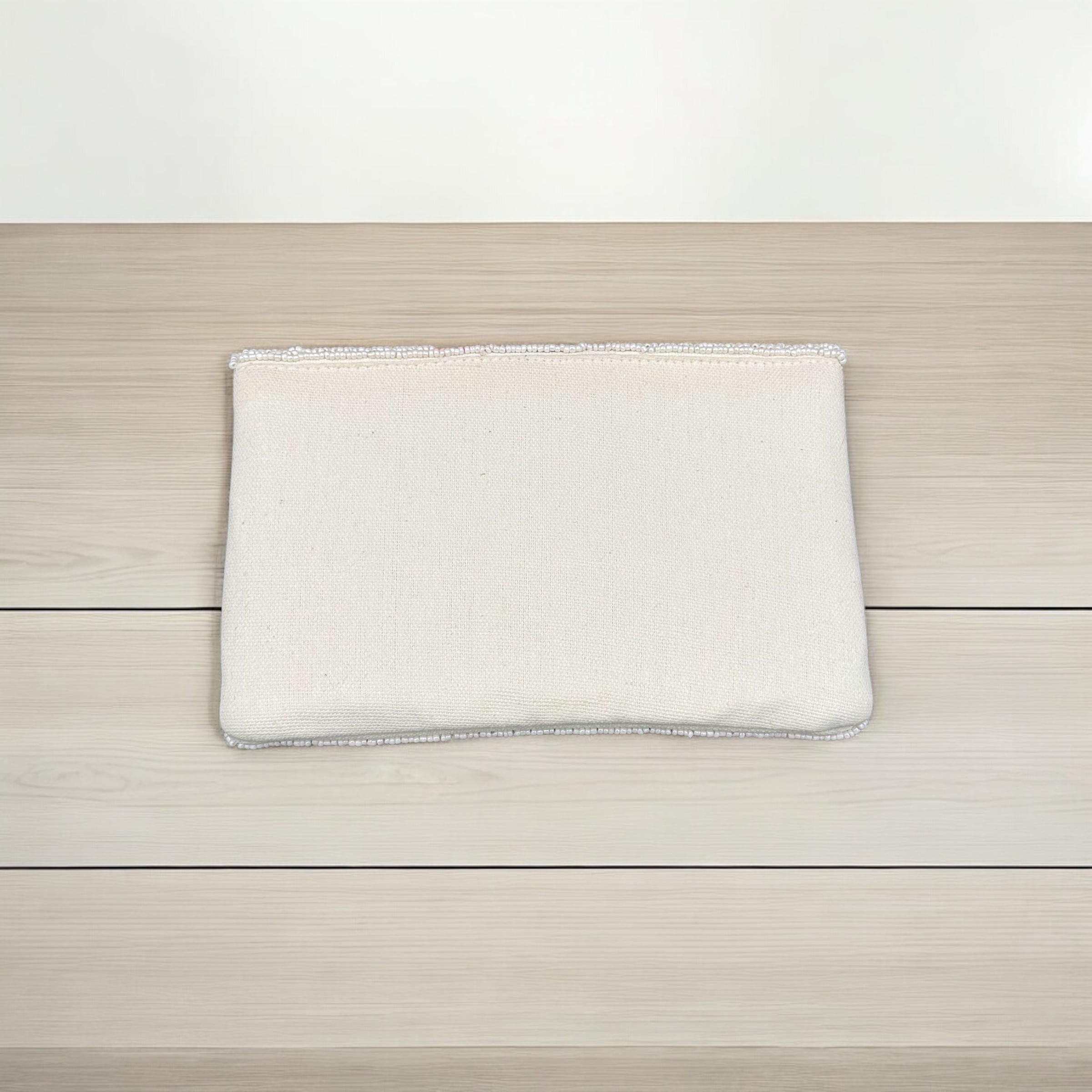 Red and Navy Beaded Clutch Crossbody