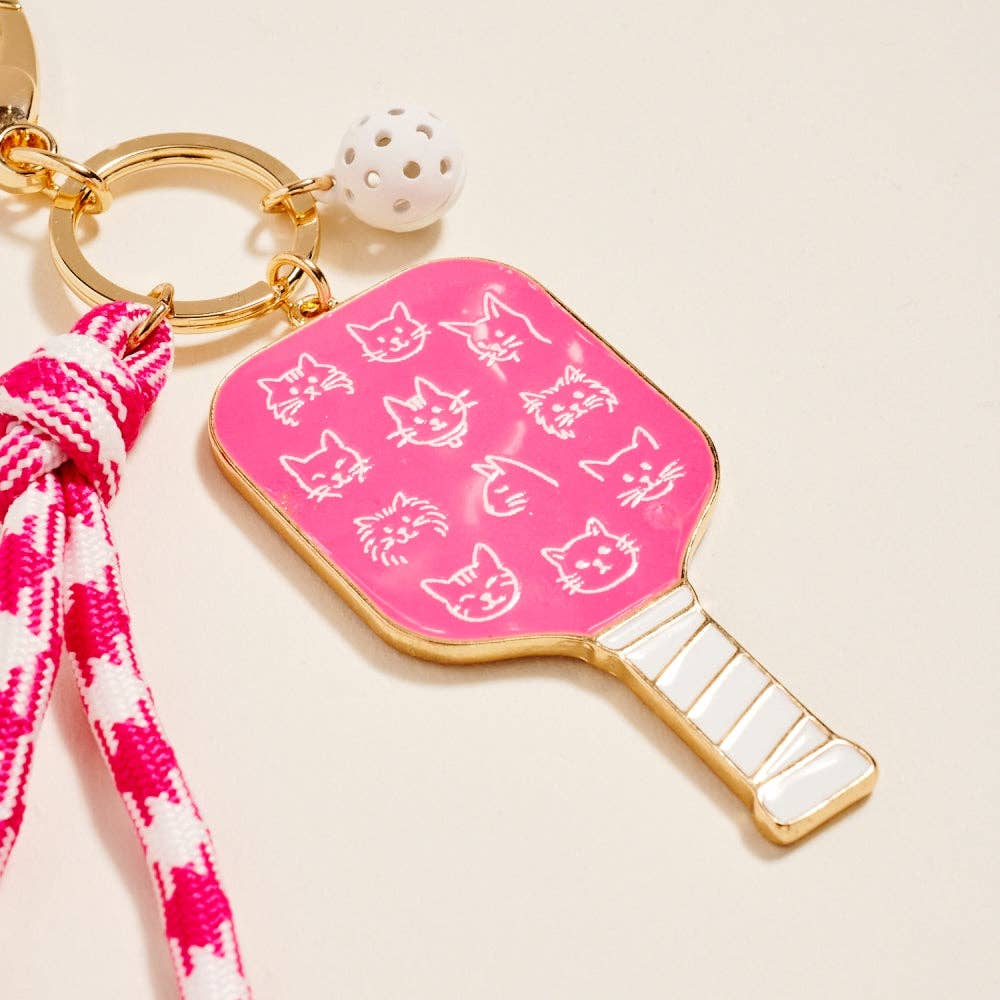 8 In Pickleball Paddle Ball Rope Bagcharm Keychain