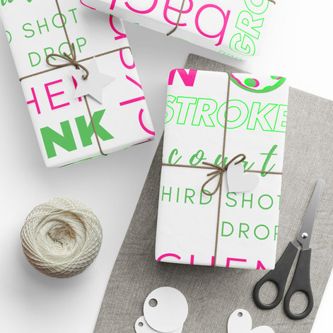 Pickled Pink Wrapping Paper, Pickleball-Themed