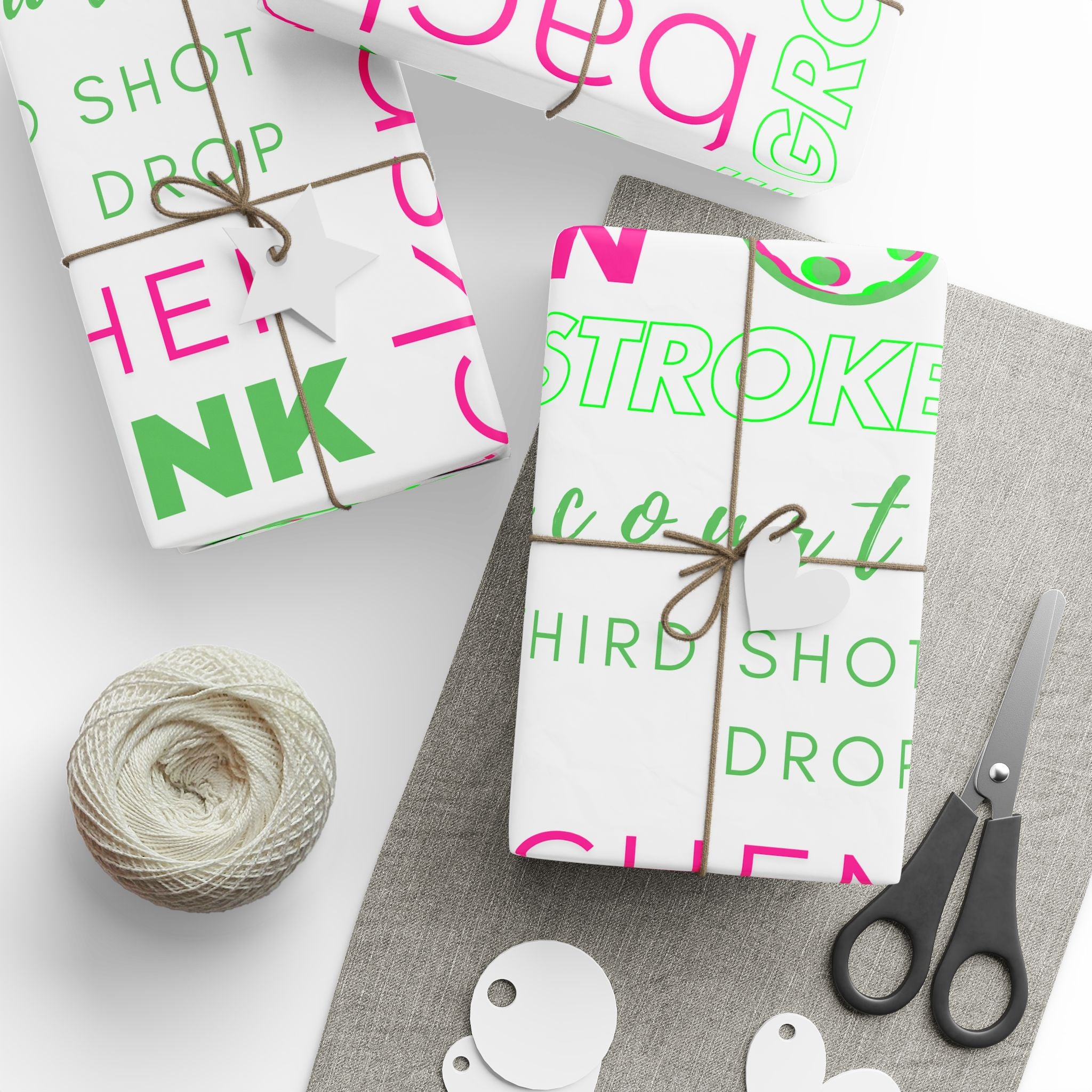 Pickled Pink Wrapping Paper, Pickleball-Themed