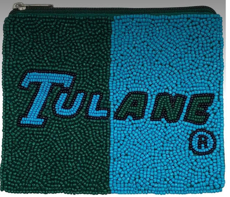 Tulane Officially Licensed Beaded Coin Pouch