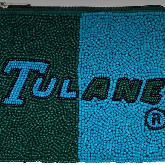 Tulane Officially Licensed Beaded Coin Pouch
