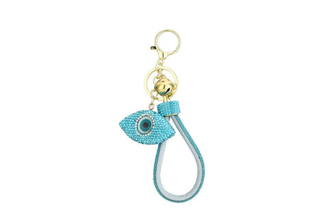Evil Eye Themed Rhinestone Keychain