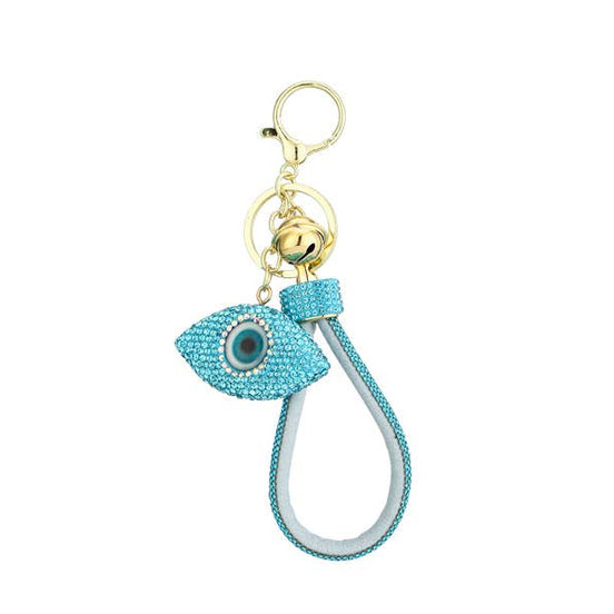 Evil Eye Themed Rhinestone Keychain