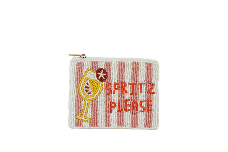 Ladies Spritz Please Fully Beaded Coin Purse