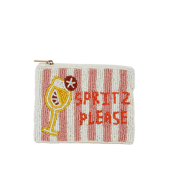 Ladies Spritz Please Fully Beaded Coin Purse