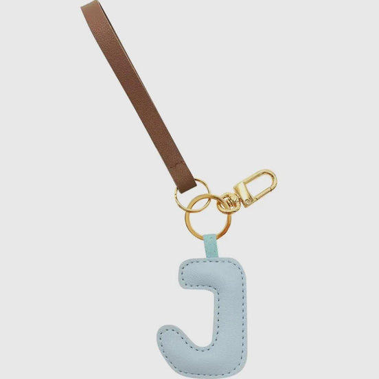 Alphabet Faux Leather Key Chain Bag Charm