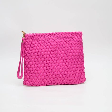 Hand-woven braided Clutch Zip Wristlet Bag