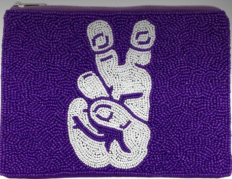 TCU Horned Frogs Officially Licensed Beaded Coin Pouch