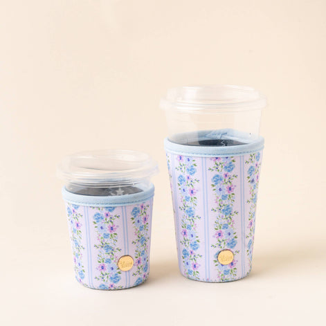 Sip Savvy Drink Sleeve-Petal Parade Blue Large