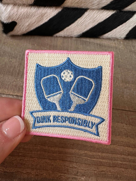 Pickleball "Dink Responsibly", pickleball patch, sports