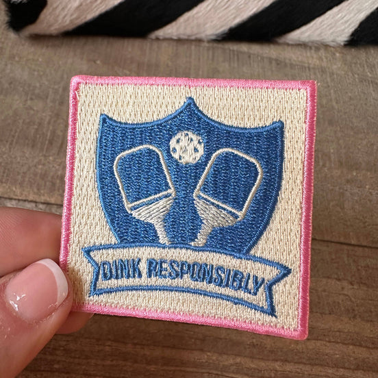 Pickleball "Dink Responsibly", pickleball patch, sports