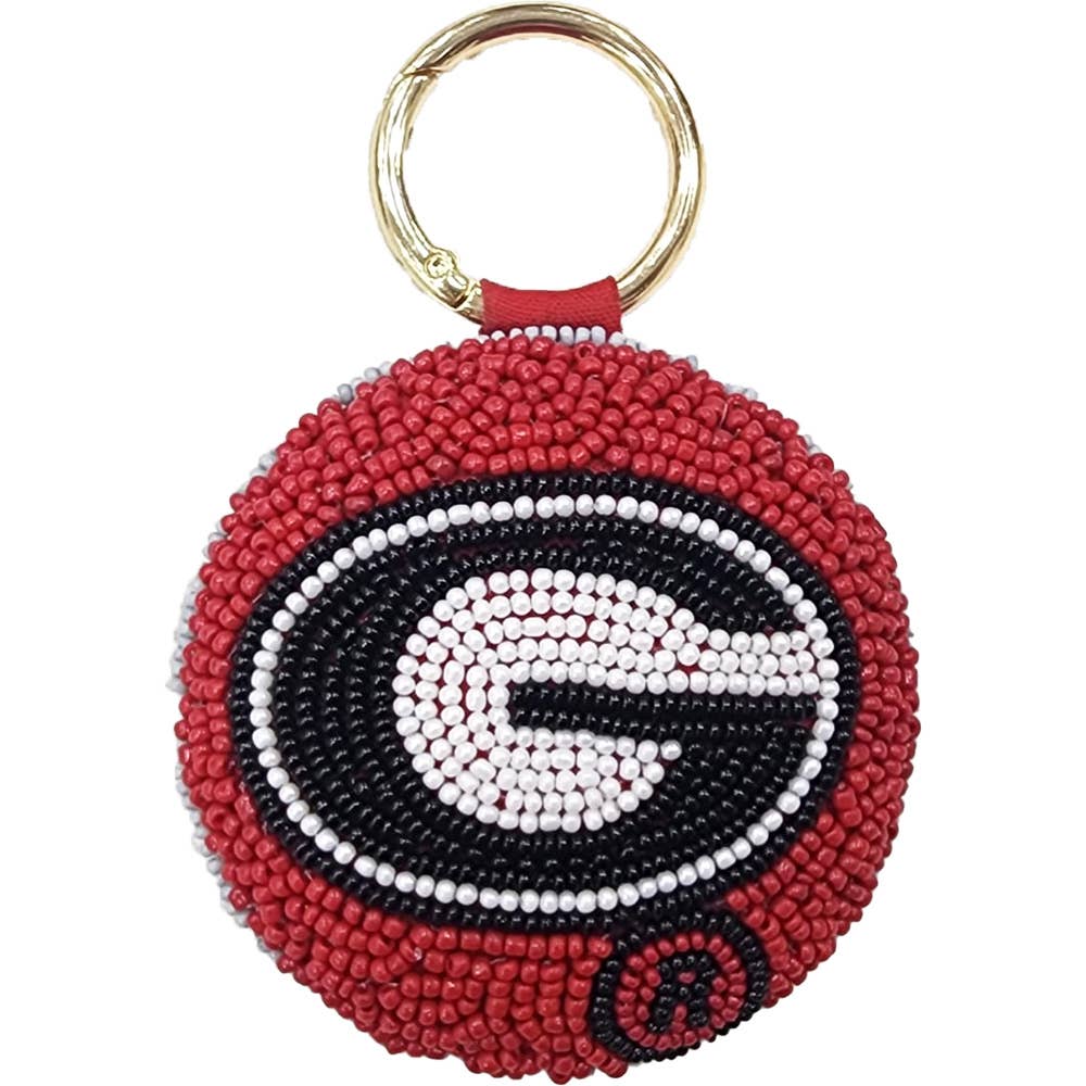 GEORGIA BULLDOG BEADED KEYCHAIN