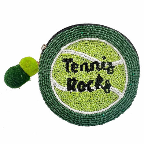 Tennis Rocks Beaded Coin Purse