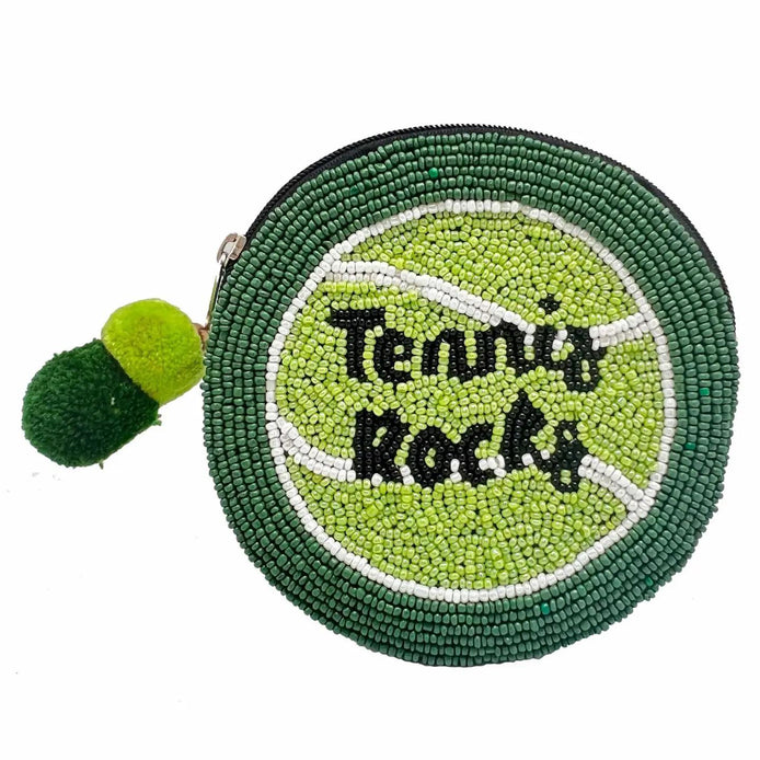 Tennis Rocks Beaded Coin Purse