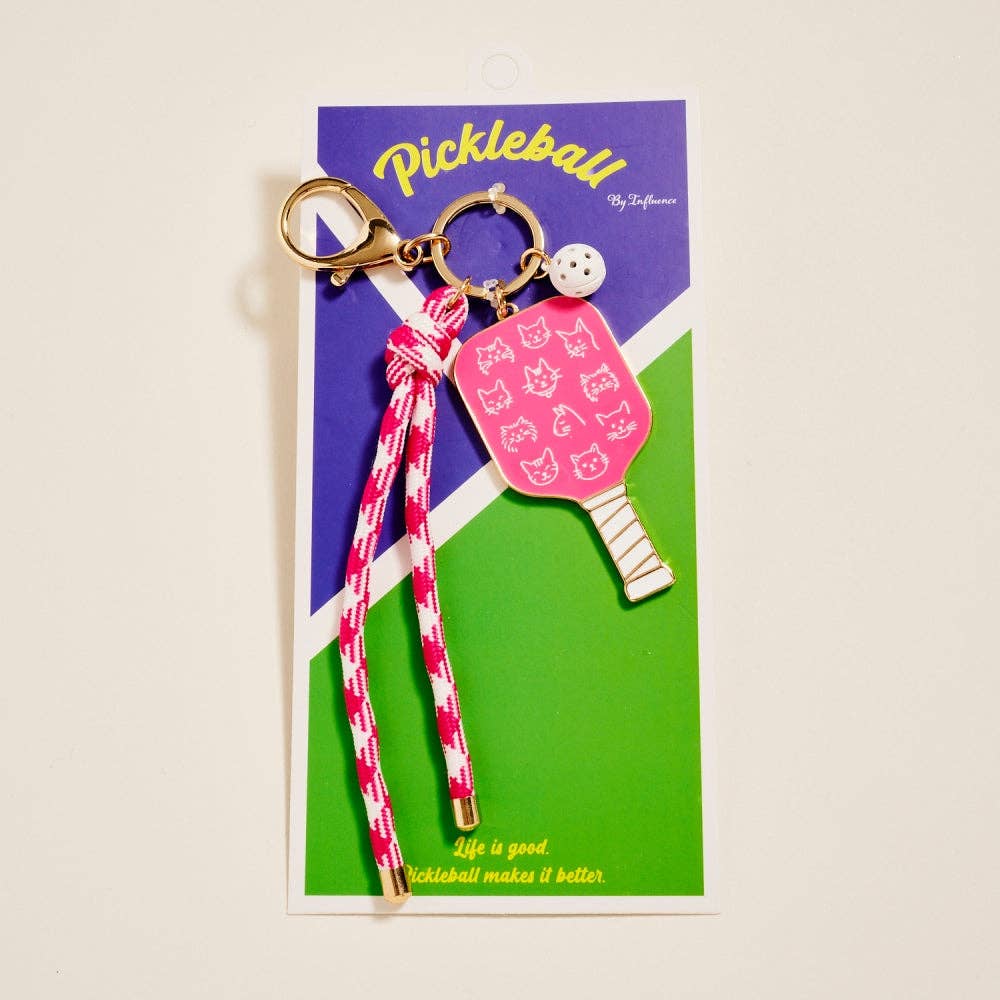 8 In Pickleball Paddle Ball Rope Bagcharm Keychain