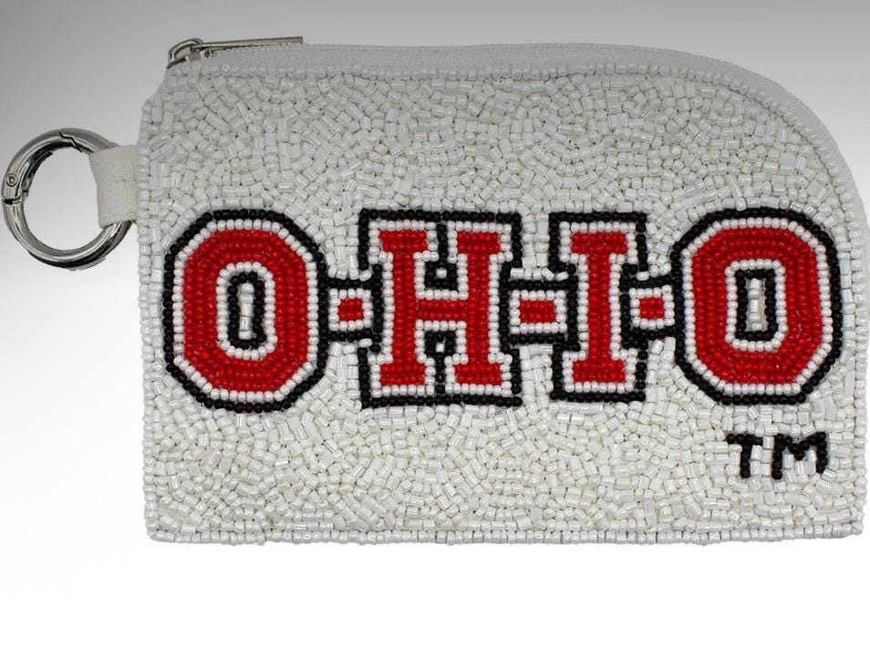 OHIO State Officially Licensed Beaded Coin Pouch Keyring