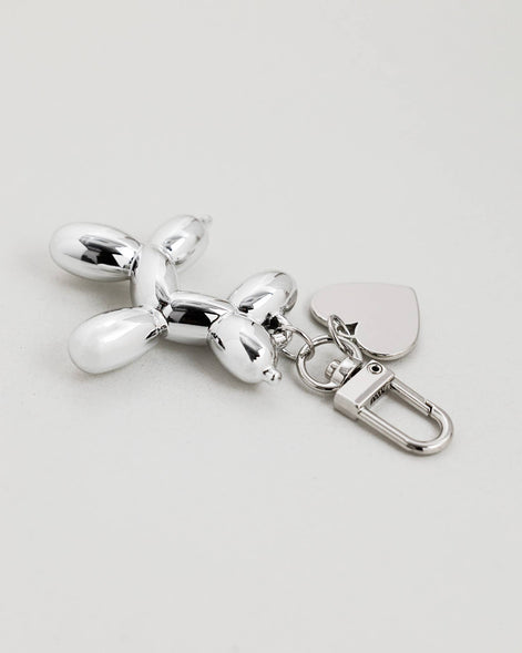 Balloon Dog Heart Bag Charm Keychain