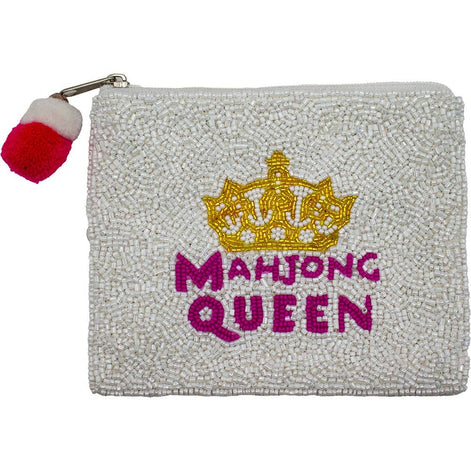 MAHJONG QUEEN BEADED COIN POUCH