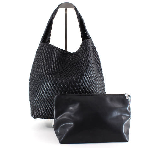 P23067 Woven Hobo Bag w/Cosmetic Pouch