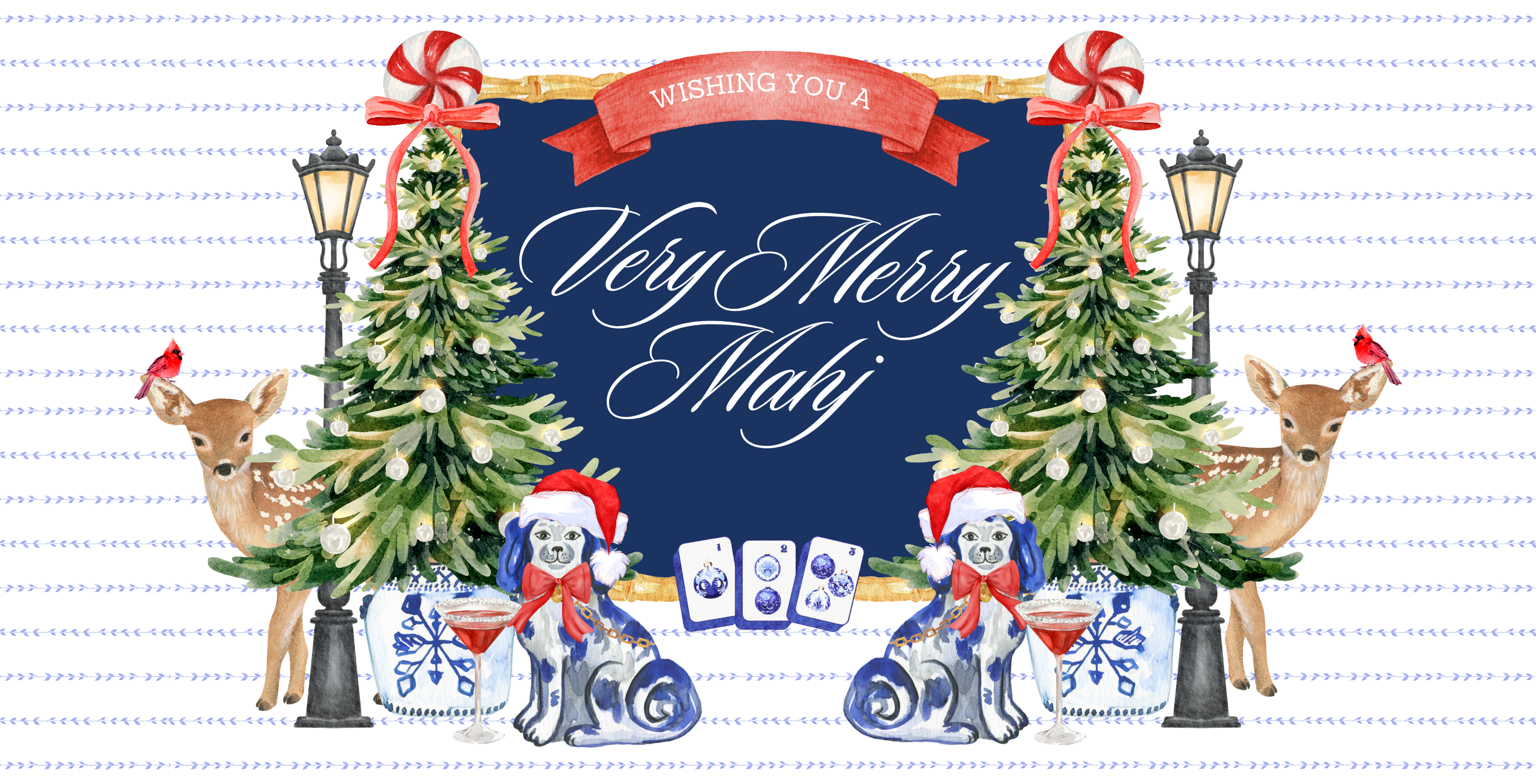 5.5x11 MAHJONG MADNESS trinket tray insert set of 5