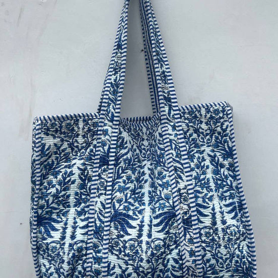Women Shopping Bag Quilted Bag Hand Block Printed Tote Bags