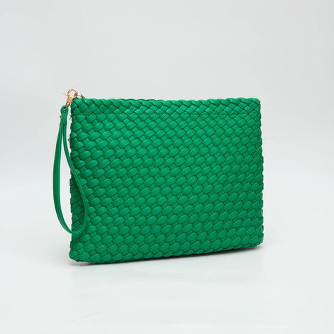Hand-woven braided Clutch Zip Wristlet Bag
