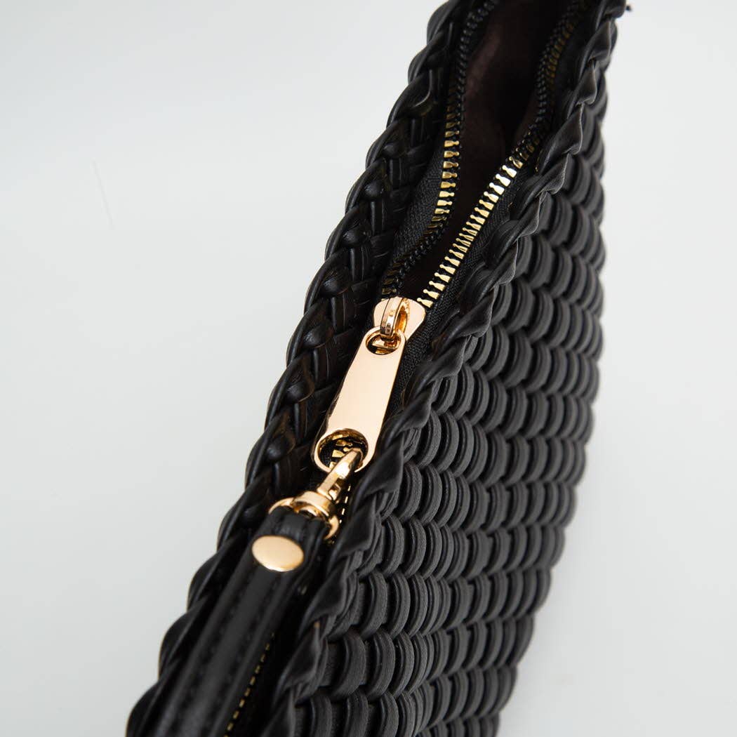 Hand-woven braided Clutch Zip Wristlet Bag