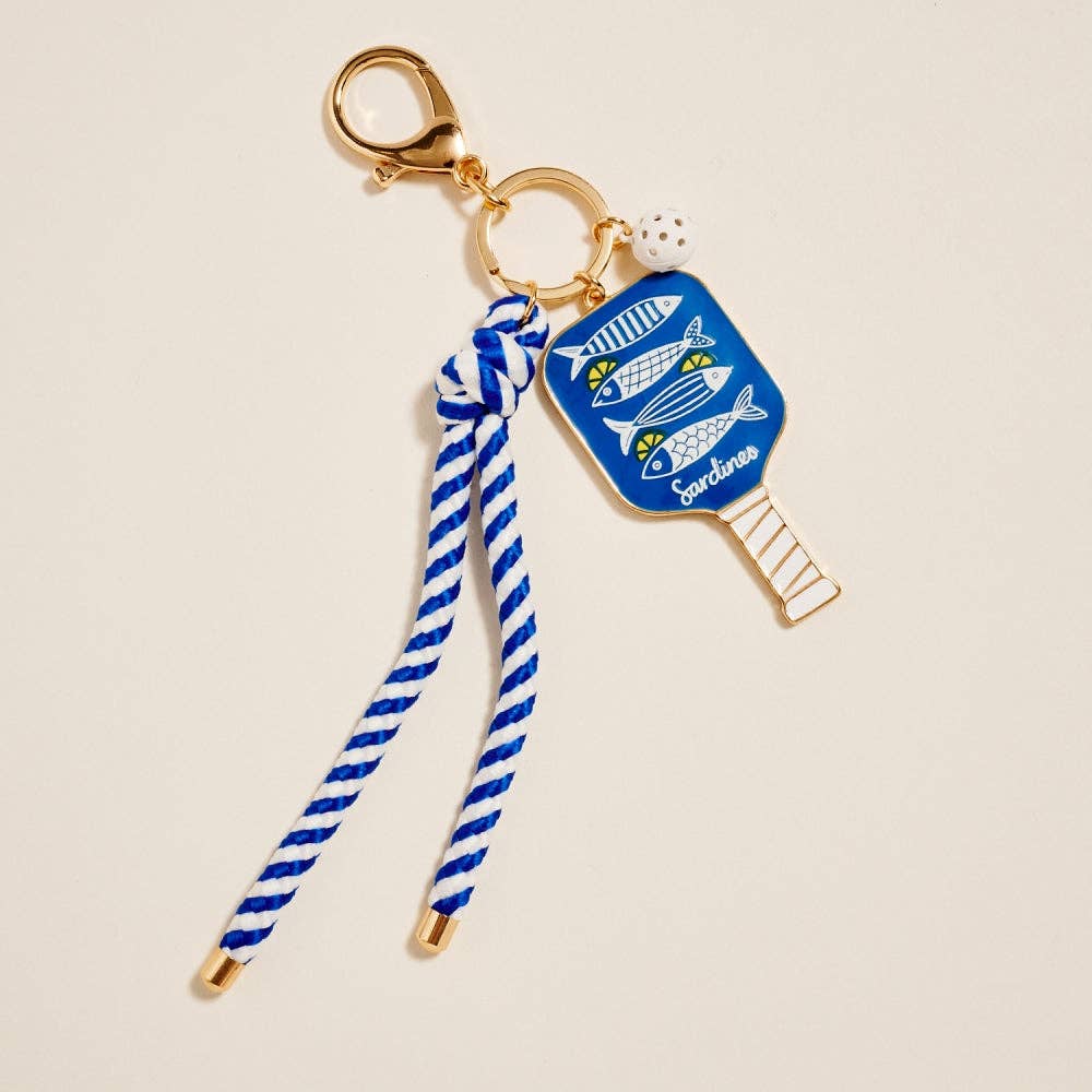 8 In Pickleball Paddle Ball Rope Bagcharm Keychain