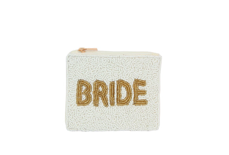 Ladies Fully Beaded White BRIDE Coin Purse