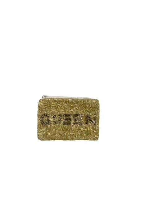 QUEEN BEADED MINI POUCH