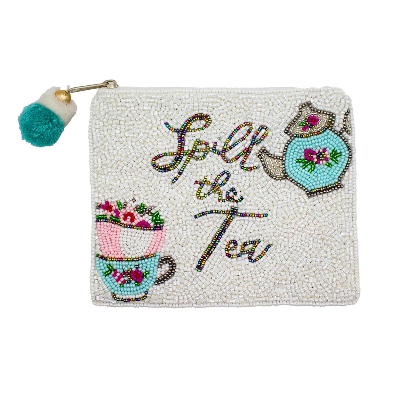 Spill the Tea Beaded Coin Pouch