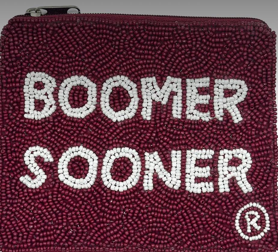 University of Oklahoma, OK Officially Licensed Beaded Coin Pouch