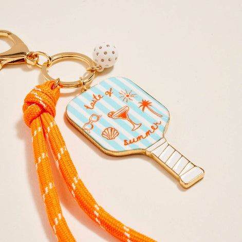 8 In Pickleball Paddle Ball Rope Bagcharm Keychain