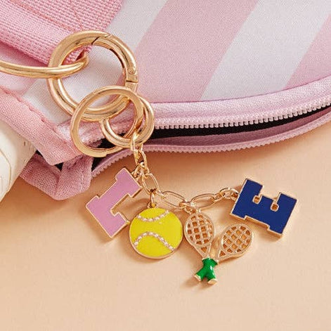 Sports Love Tennis Icons Bag Charm And Keychain