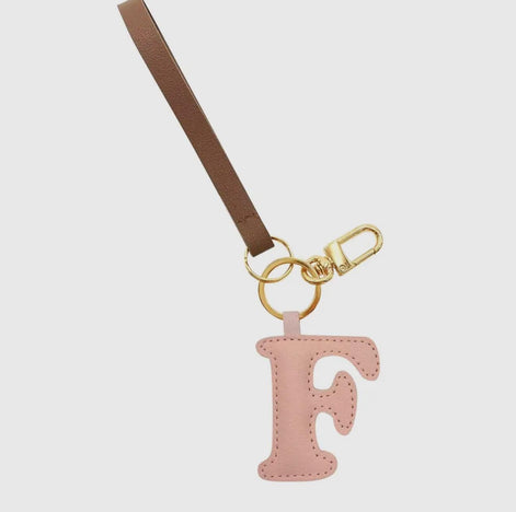 Alphabet Faux Leather Key Chain Bag Charm