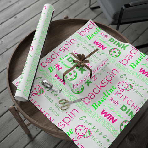 Pickled Pink Wrapping Paper, Pickleball-Themed