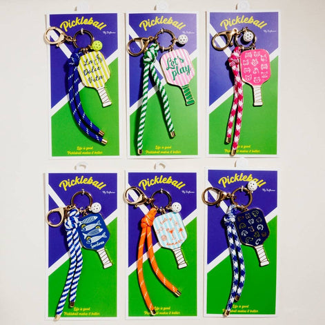 8 In Pickleball Paddle Ball Rope Bagcharm Keychain