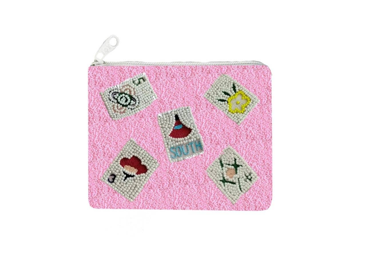 Mahjong Beaded Coin Purse