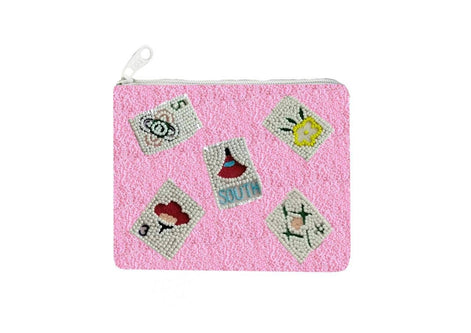 Mahjong Beaded Coin Purse