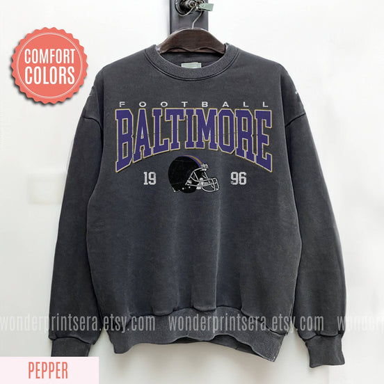 Retro Baltimore Football Vintage Sweatshirt - Oversized Fit