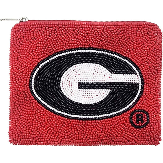 GEORGIA BULLDOG RED BEADED POUCH