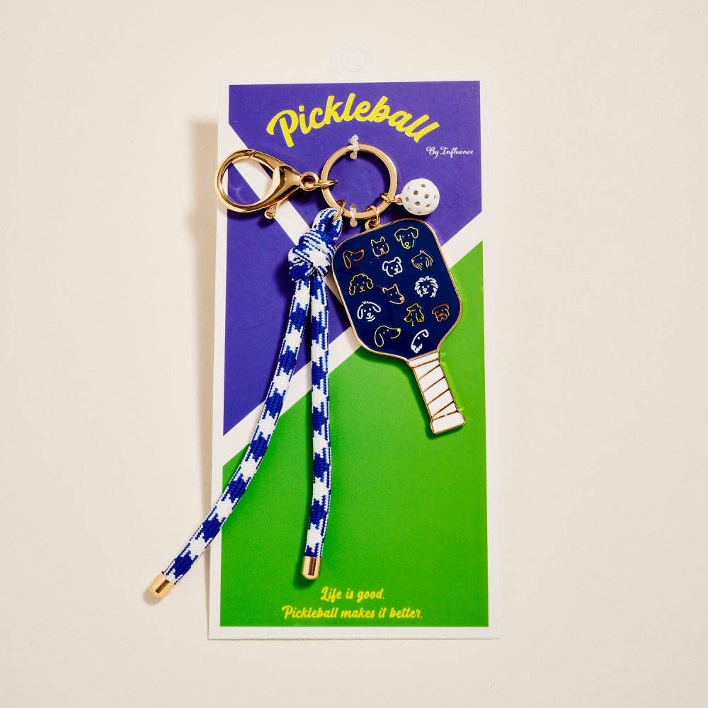 8 In Pickleball Paddle Ball Rope Bagcharm Keychain