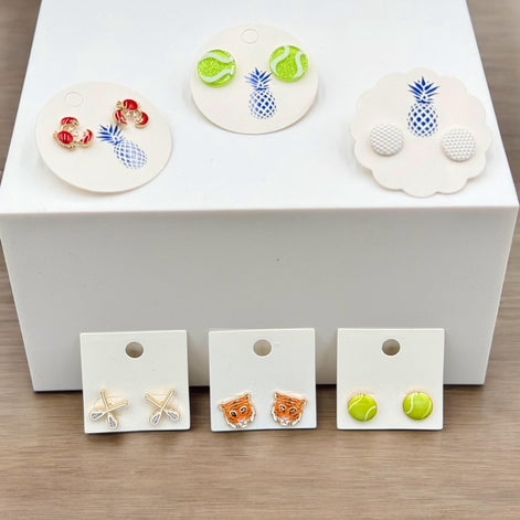Signature Enamel Stud Earrings