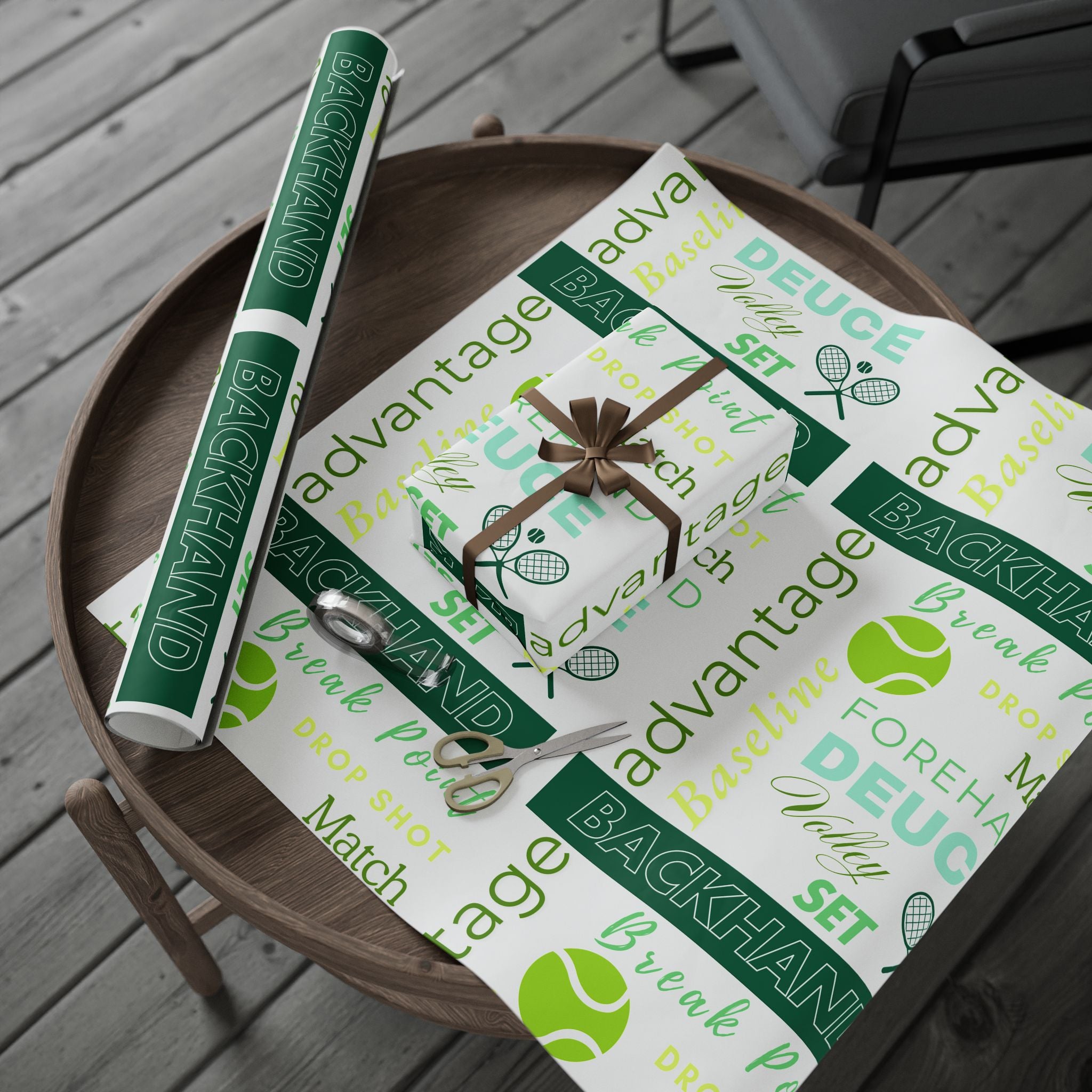 Tennis-Themed Wrapping Paper